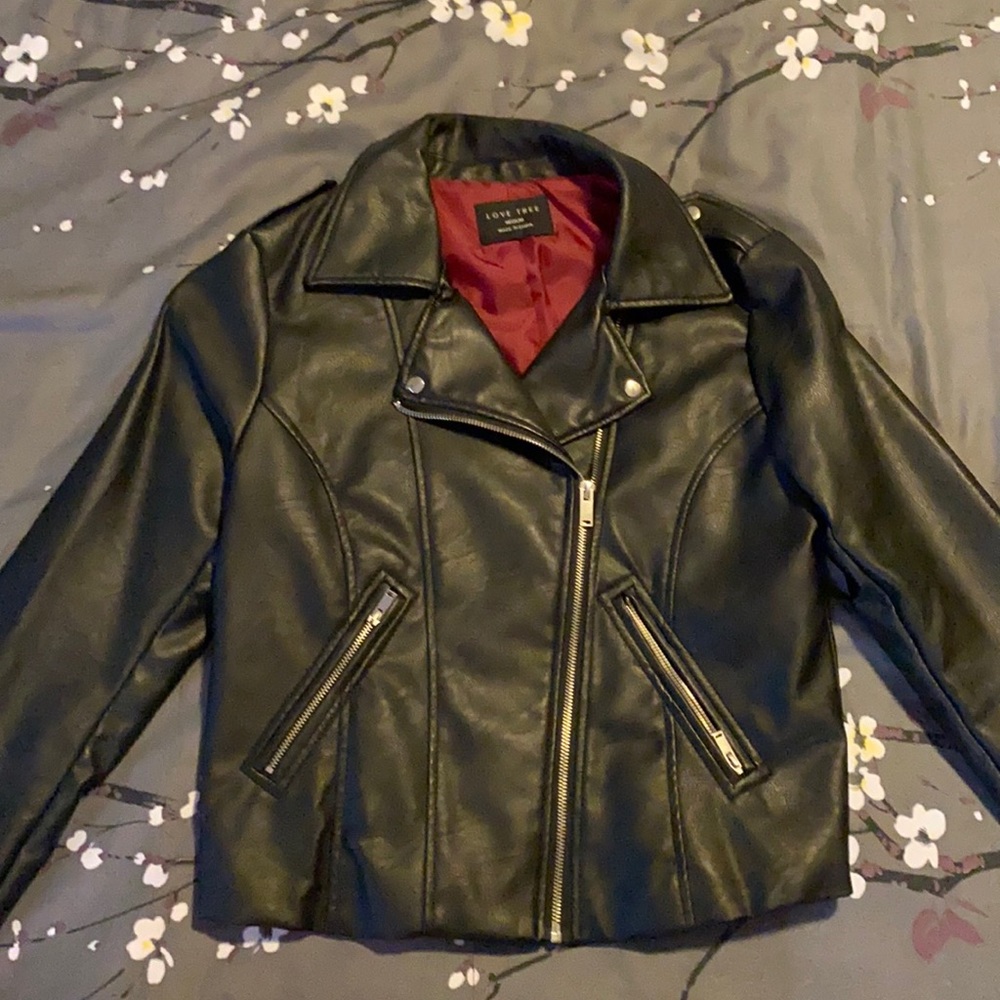 Black faux leather jacket